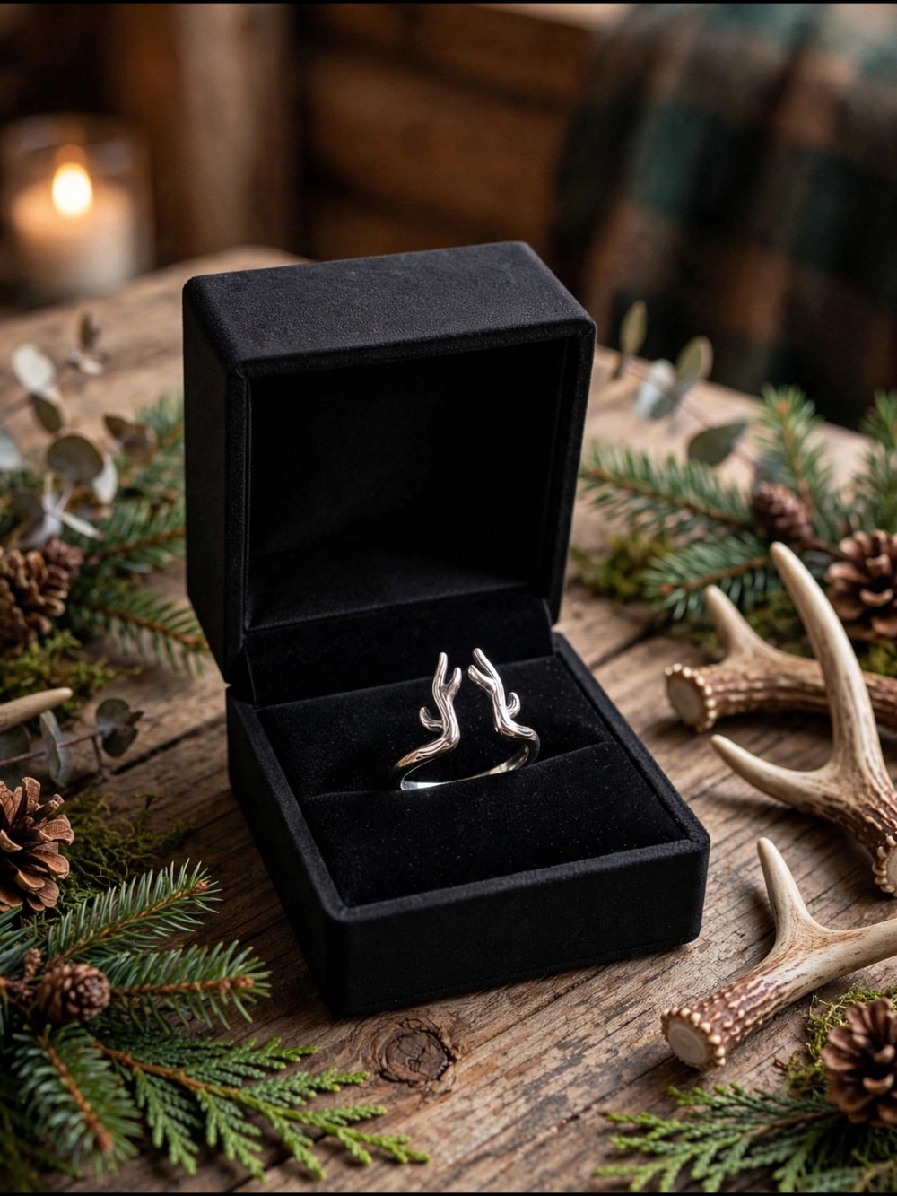 Antler-Inspired Sterling Silver Ring - Silver